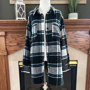 Jason Maxwell Outerwear‎ Collection Plaid Shirt Jacket Shacket Size Large